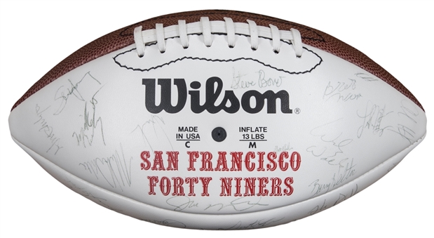 1992 San Francisco 49ers Team Signed Wilson Football With 50+ Signatures incl Montana and Rice (Beckett)
